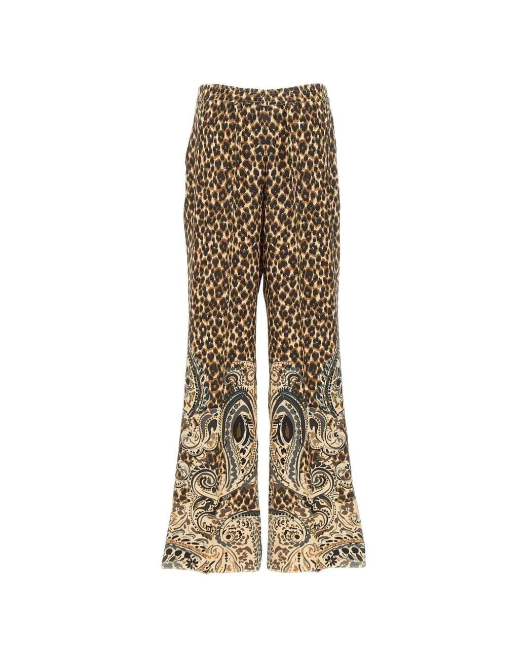 Etro Broek Met Luipaardprint in het Natural