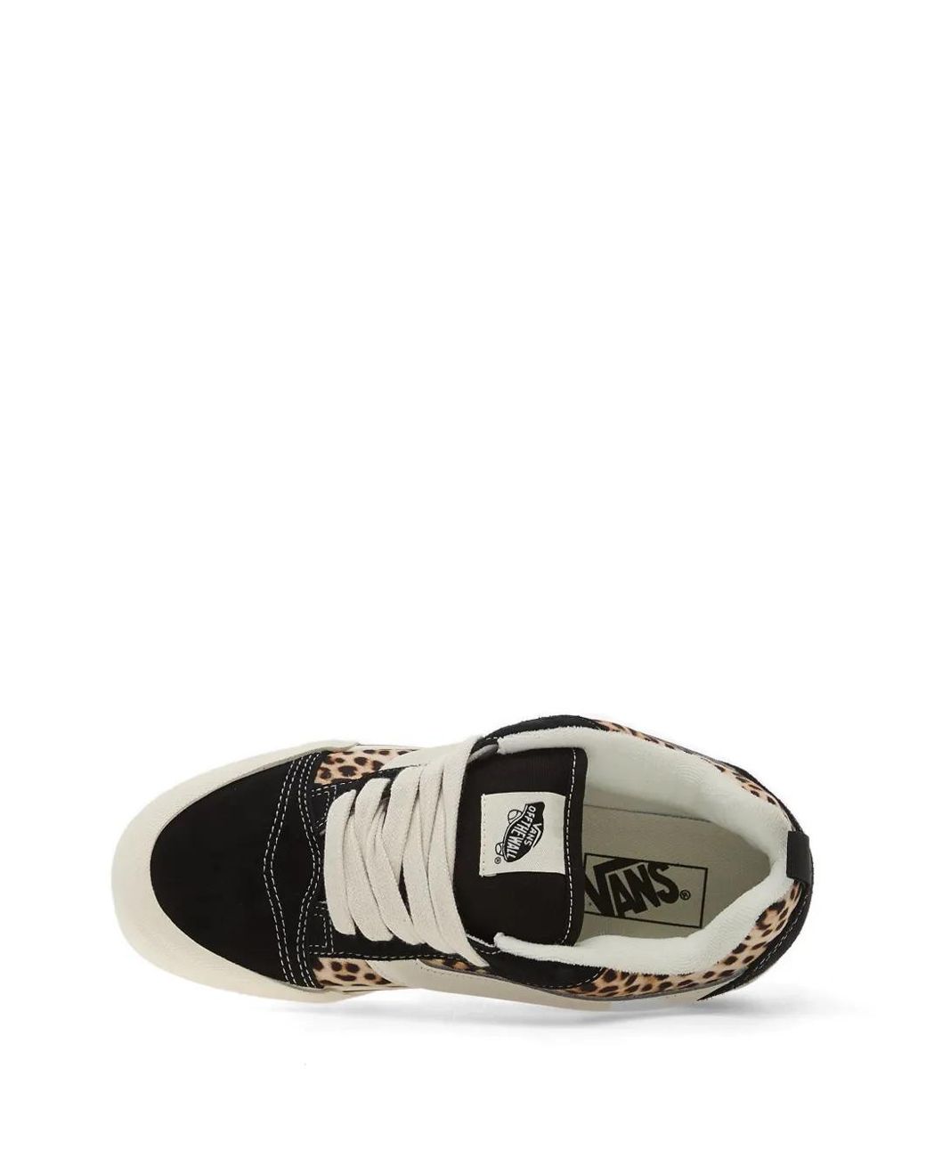 Vans White Knu Skool Leopard-Print Sneakers