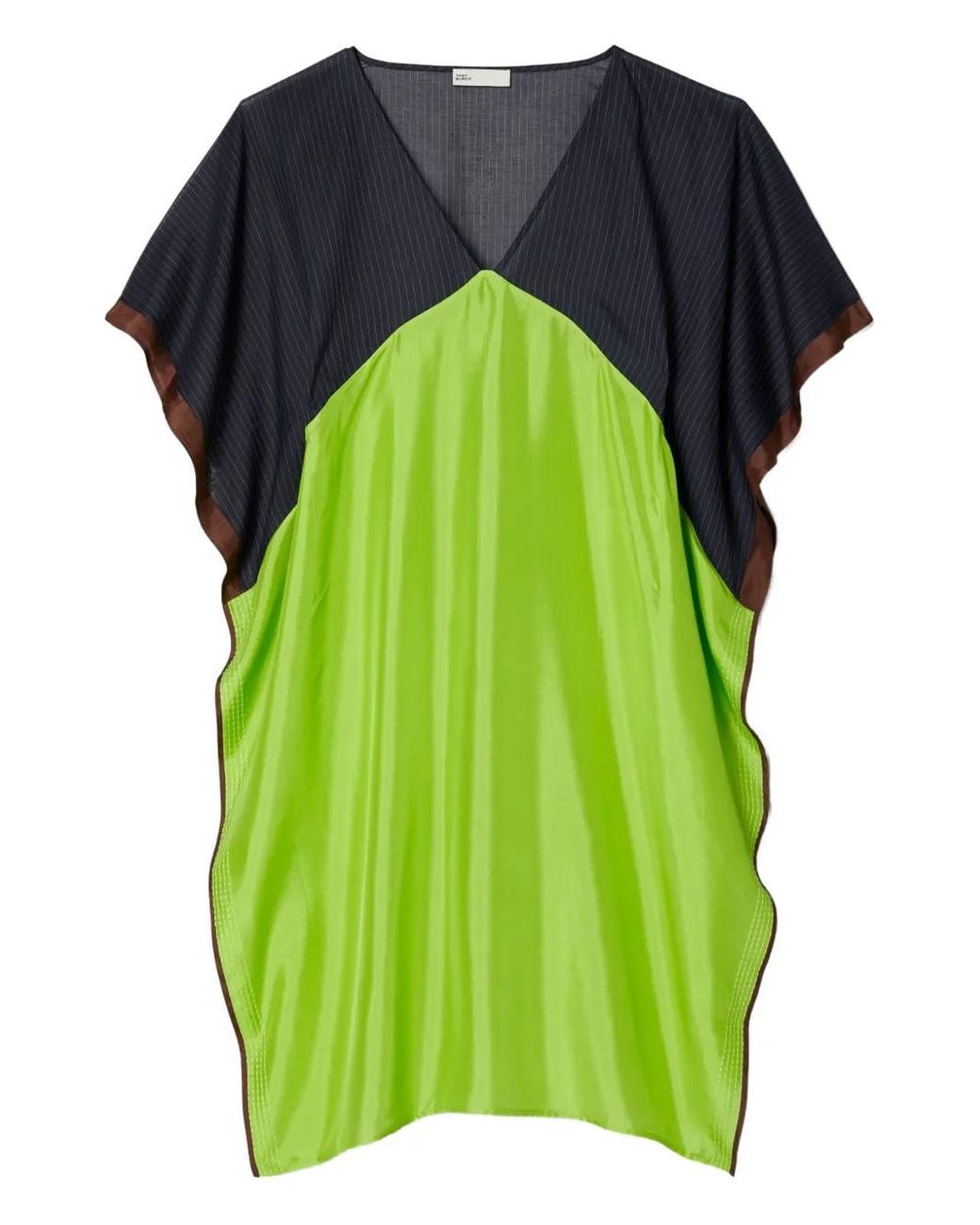 Tory Burch Midi-Jurk Met Colourblocking in het Green