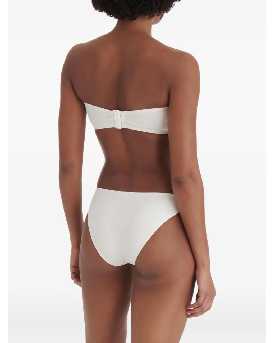 Eres White Show Ruched Bandeau Bikini Top