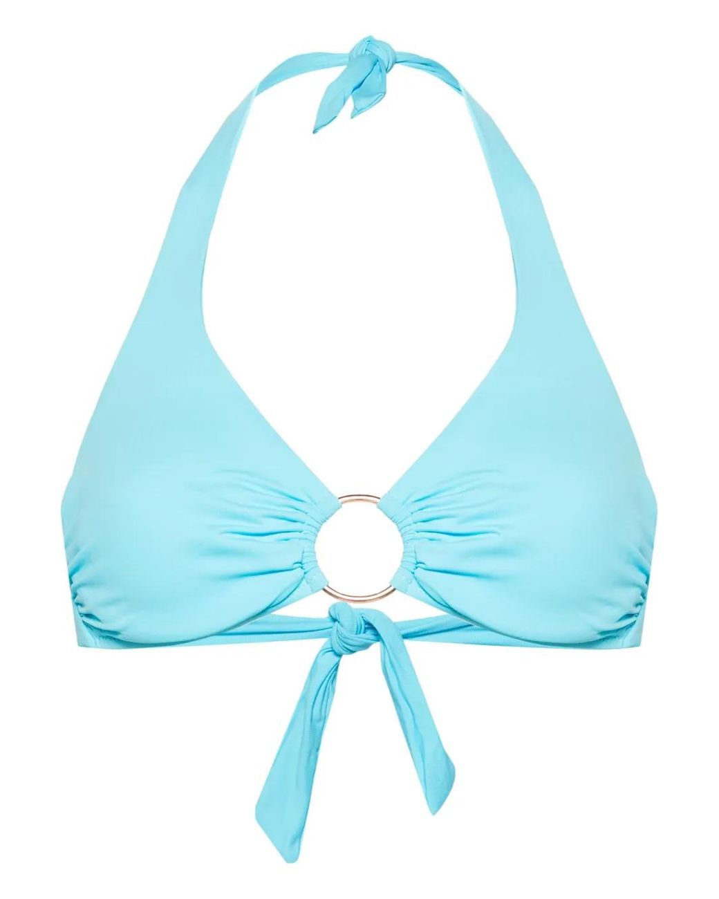 Melissa Odabash Blue Brussels Ring-Detailed Bikini Top