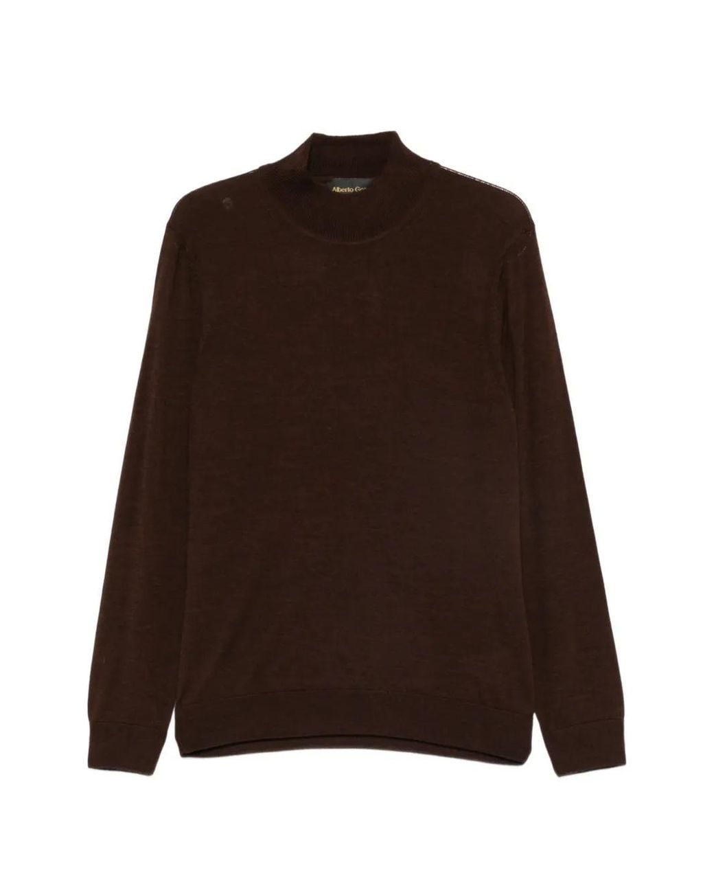 Alberto Gozzi Brown High-Neck Wool Sweater for men
