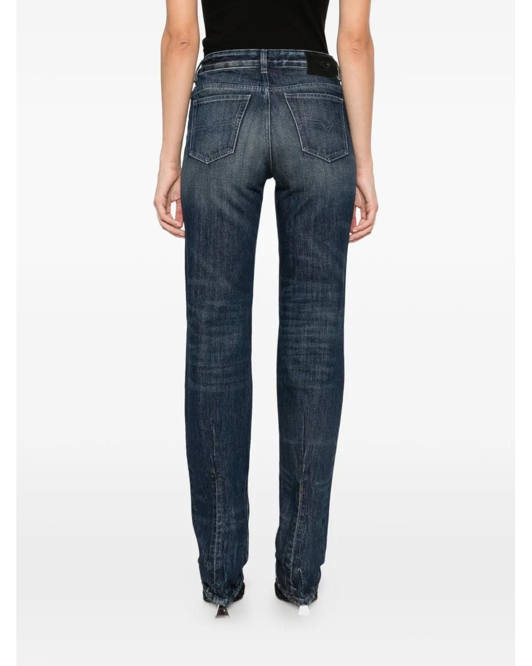 DIESEL Blue Faded Straight-Leg Jeans