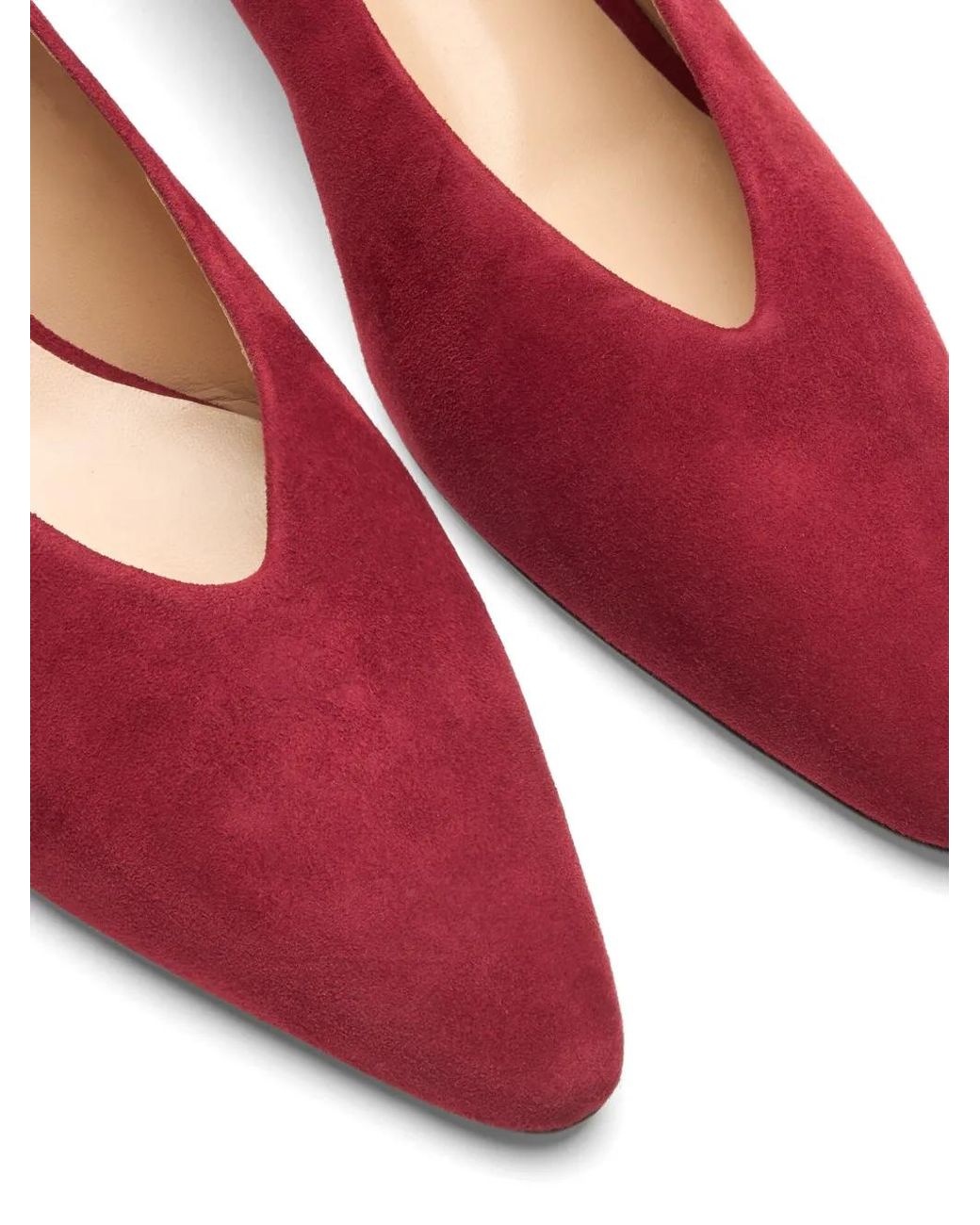 Casadei Red Giselle Almond-Toe Pumps