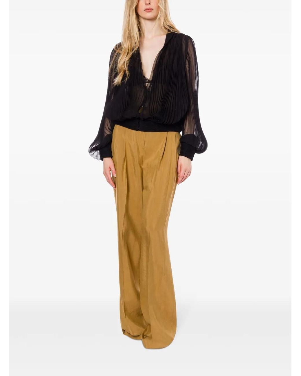 Alberta Ferretti Black Silk Blouse