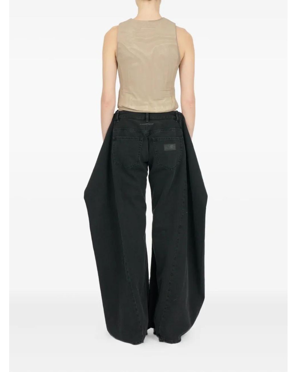 MM6 by Maison Margiela Natural Satin Button-Up Waistcoat