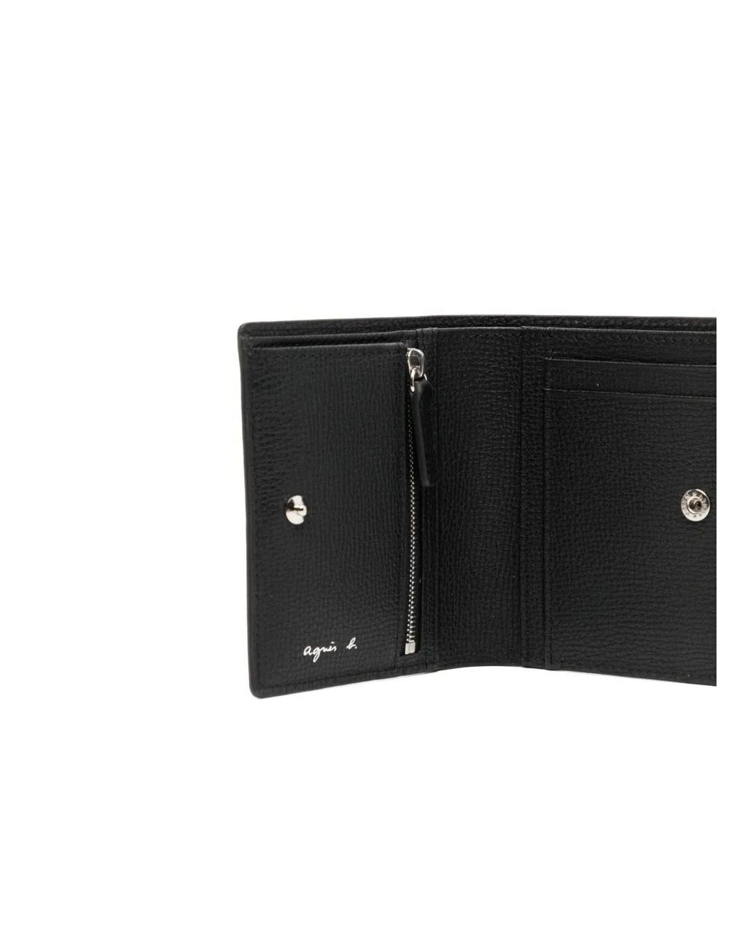 Agnes B. Black Leather Wallet for men