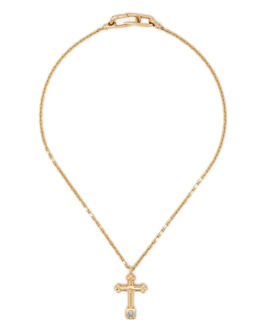 UNIFORM OBJECT Natural 18Kt Cross Diamond Necklace
