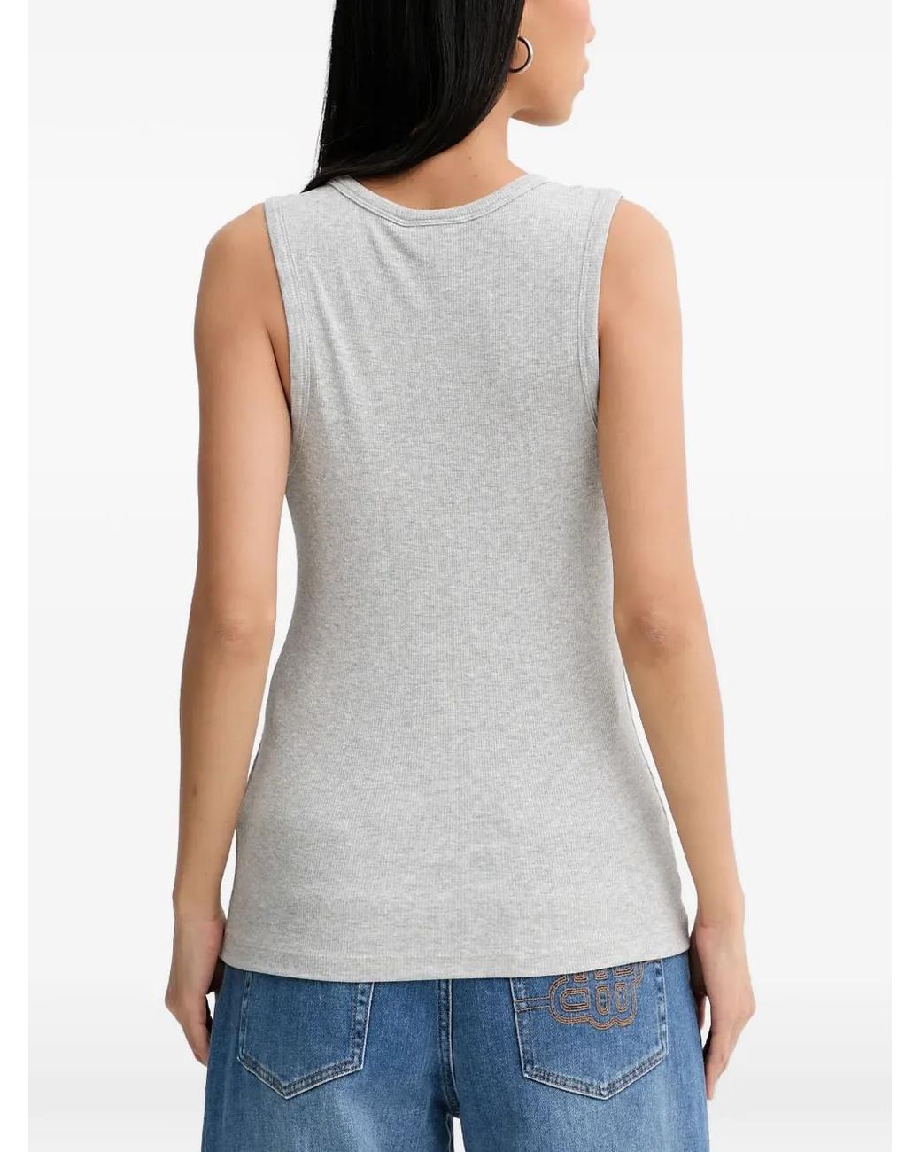 Munthe Blue Boma Half-Button Tank Top