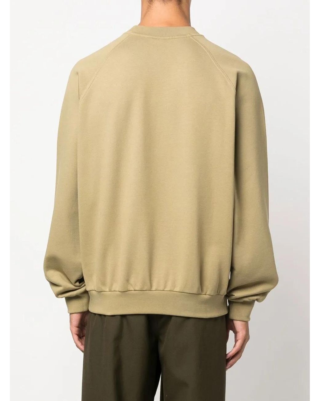 Sunnei Natural Logo-Embroidered Crew-Neck Sweatshirt