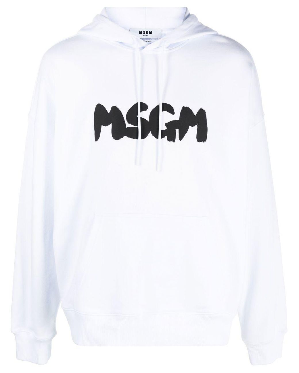 MSGM Sweatshirt Aus Baumwolljersey Mit Logodruck in Weiß für Herren Herren Pullover und Strickware MSGM Pullover und Strickware 