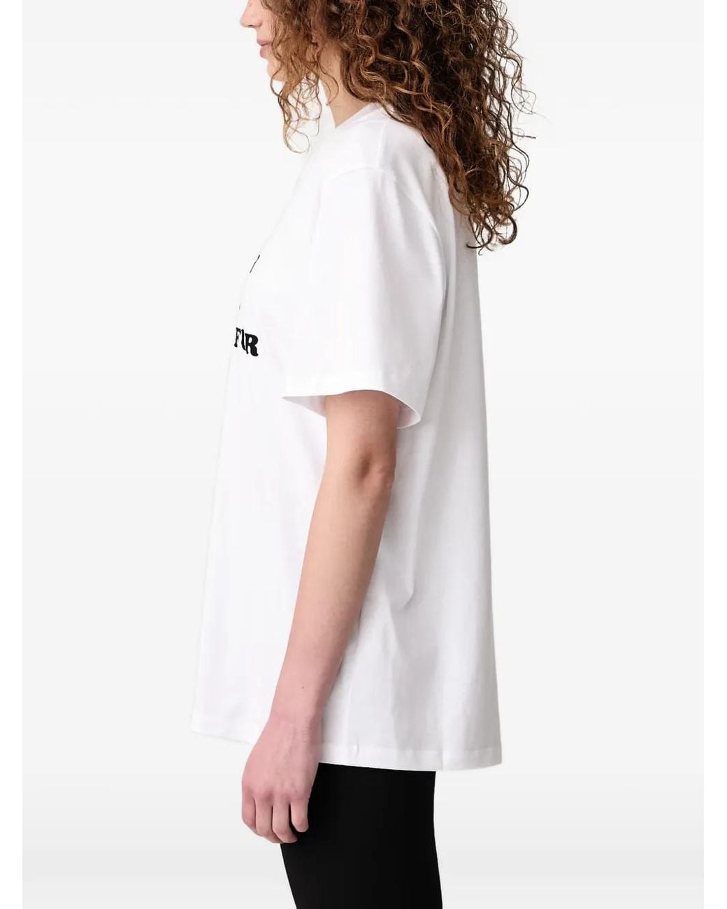 Stella McCartney White Rather Go Naked' Slogan T-Shirt