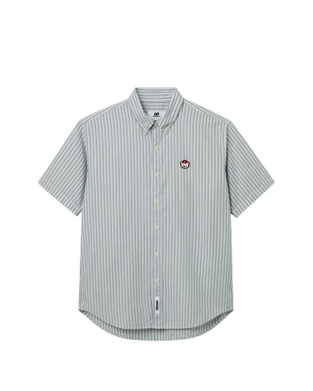 Chocoolate Gray Striped Button Shirt for men