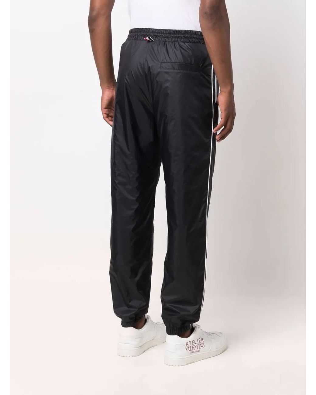 Thom Browne Blue Logo Patch Track Pants for men
