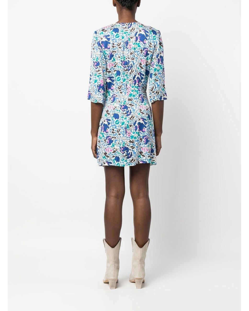Ba sh Orika Abstract print Mini Dress in Blue Lyst