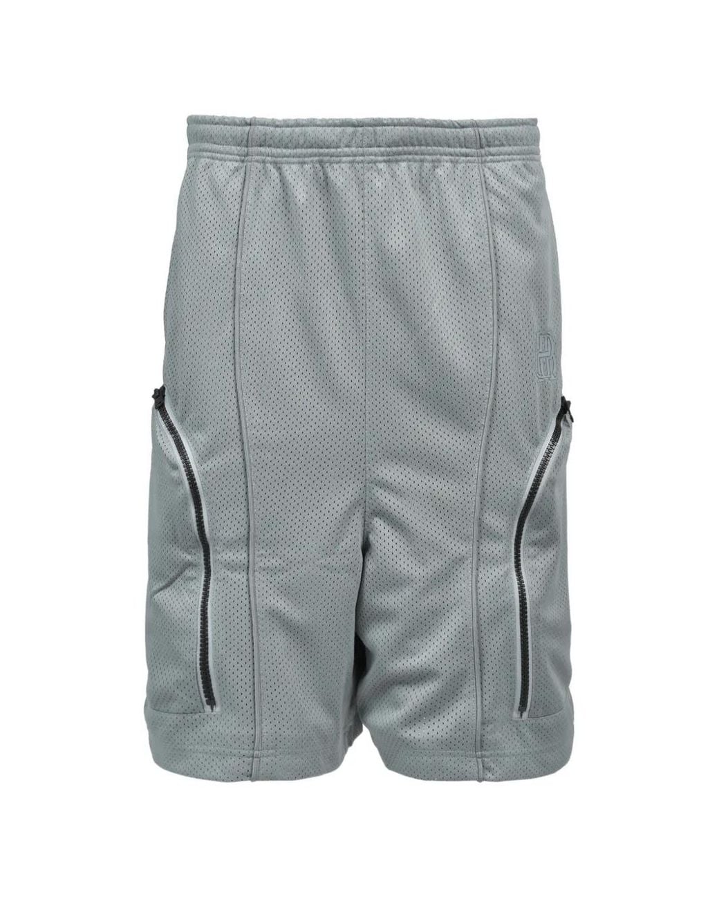 BREATH Gray Mesh Zip-Pocket Shorts for men