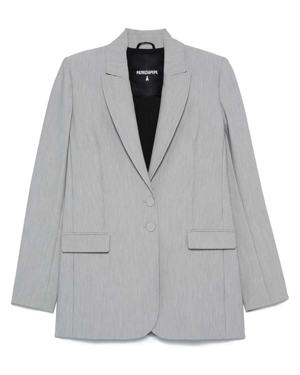 Patrizia Pepe Gray Tailored Blazer With Classic Lapel