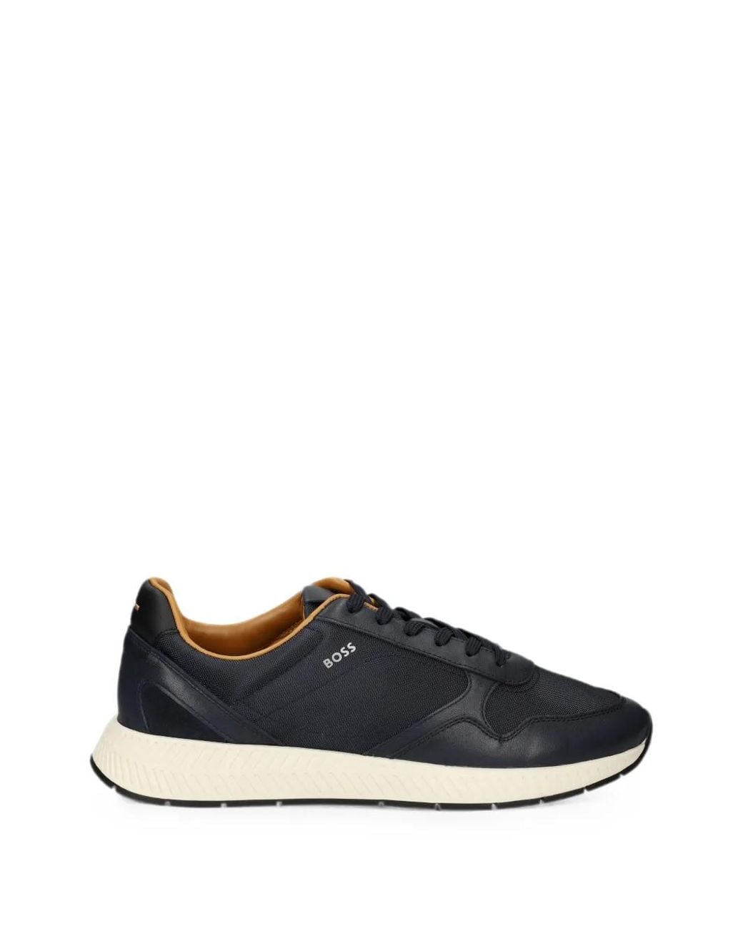 Boss Blue Baskets En Mesh À Empiècements En Cuir for men