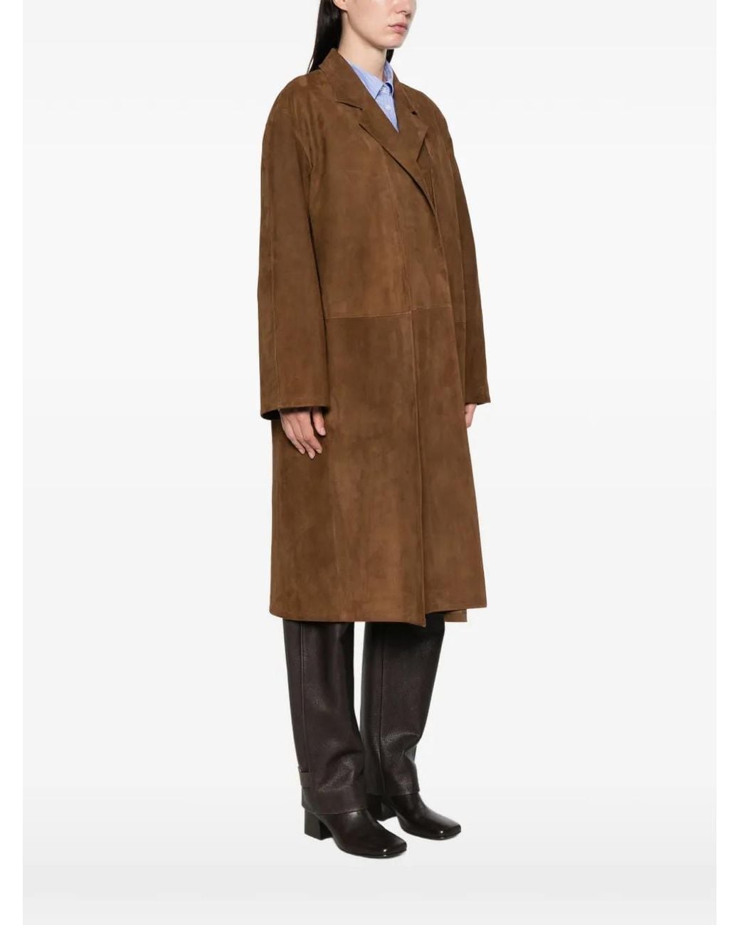 The Row Brown Serenis Panelled-split Coat