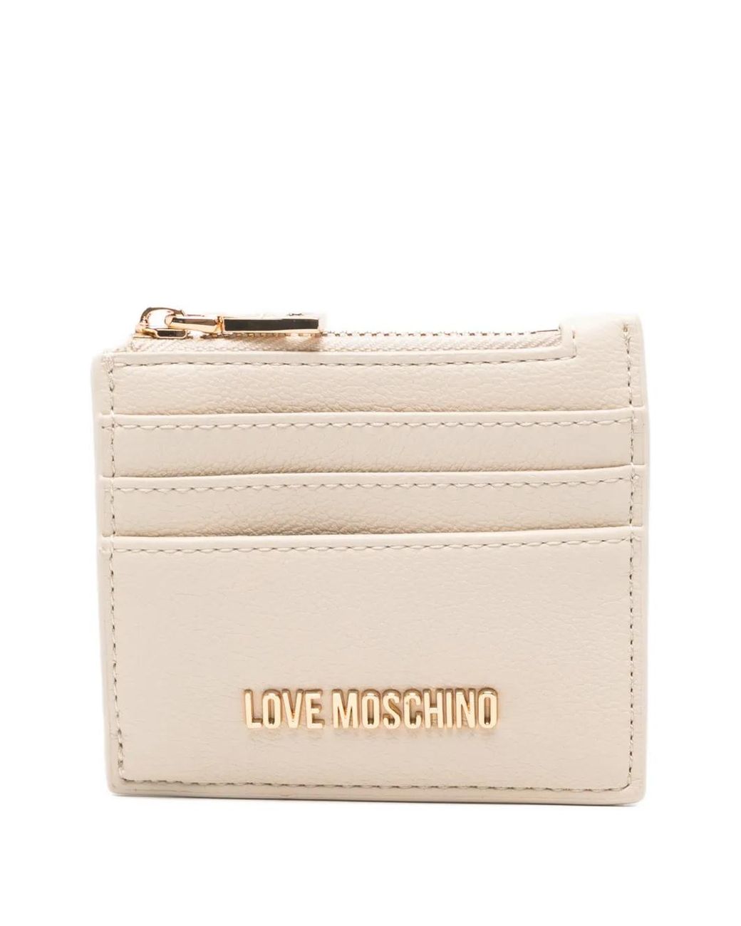 Love Moschino Natural Heart Zip Card Holder