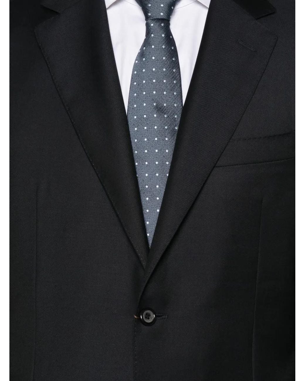 Canali Black Single-Breasted Notched-Lapel Suit for men