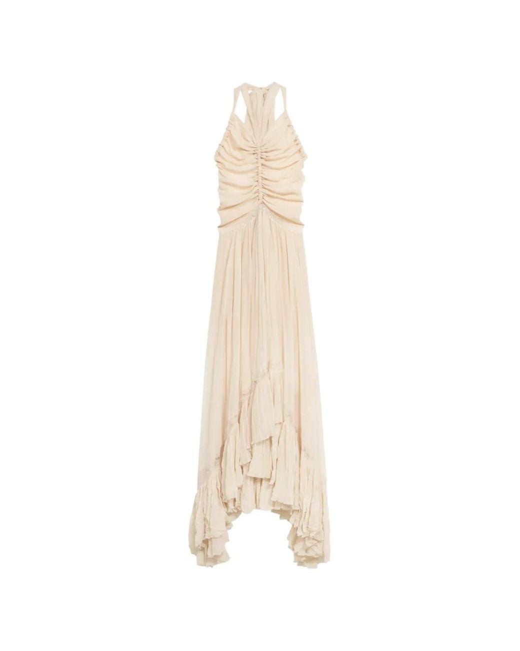 Blumarine White Georgette Maxi Dress