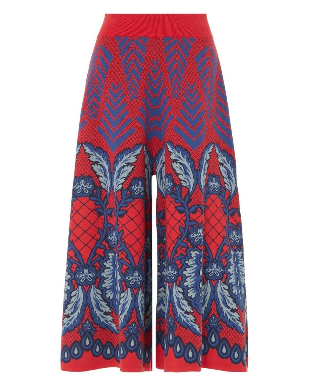 Temperley London Red Chevron-Pattern Trousers