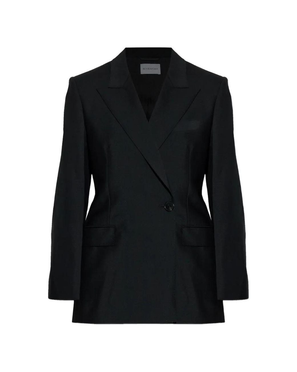 Chaqueta Cocoon De Doble Botonadura En Lana Y Mohair Givenchy de color Black