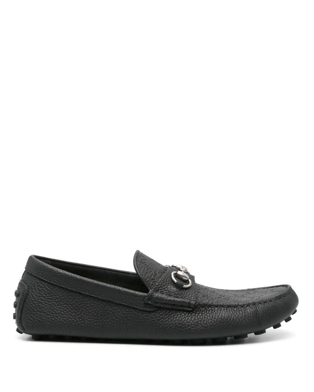 Gucci Black Leather Driver Shoes for men