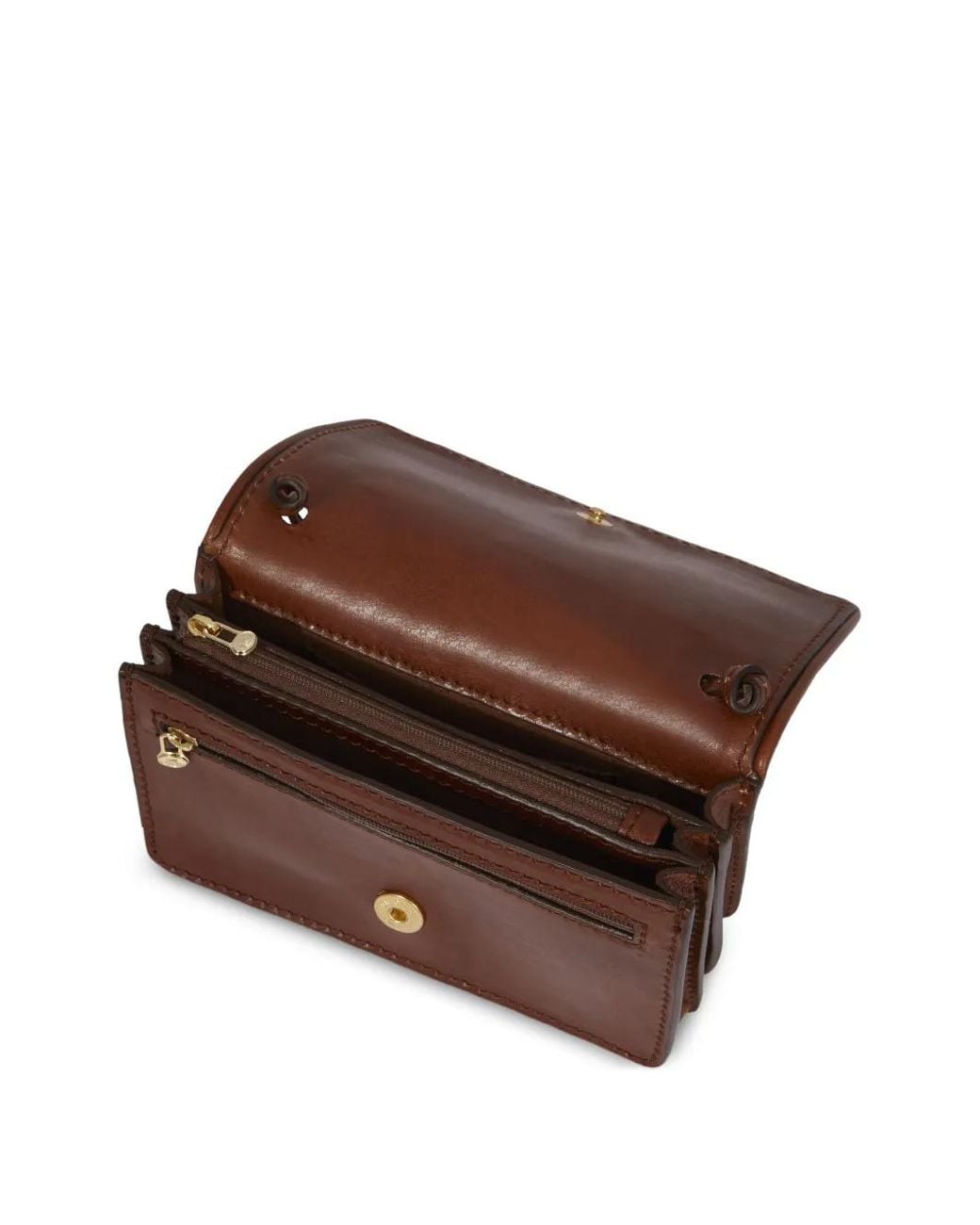 The Bridge Brown Logo-Plaque Leather Mini Bag