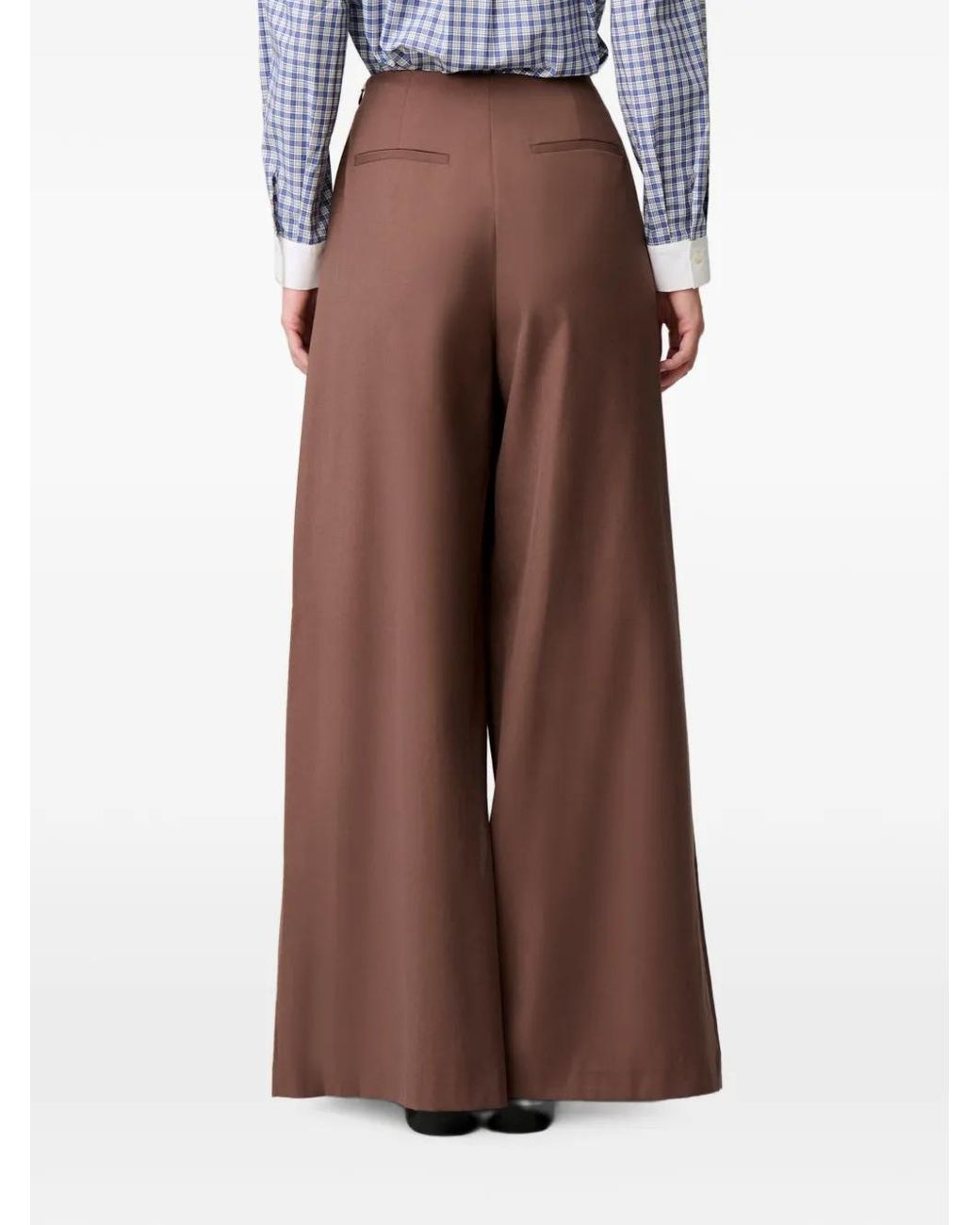 Claudie Pierlot Brown Pantalon Droit À Coupe Ample