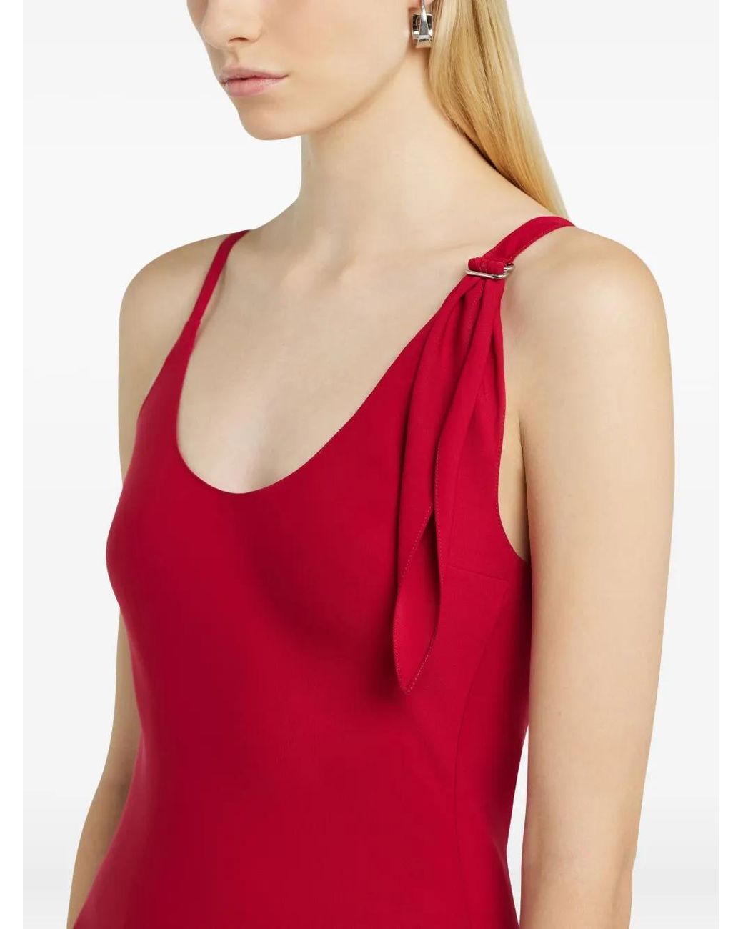 Courreges Red Asymmetrical Hem Dress