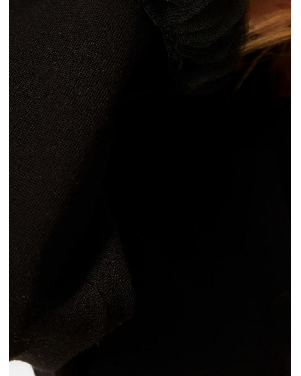 Twinset Black Organza-Cuff Knit Jacket