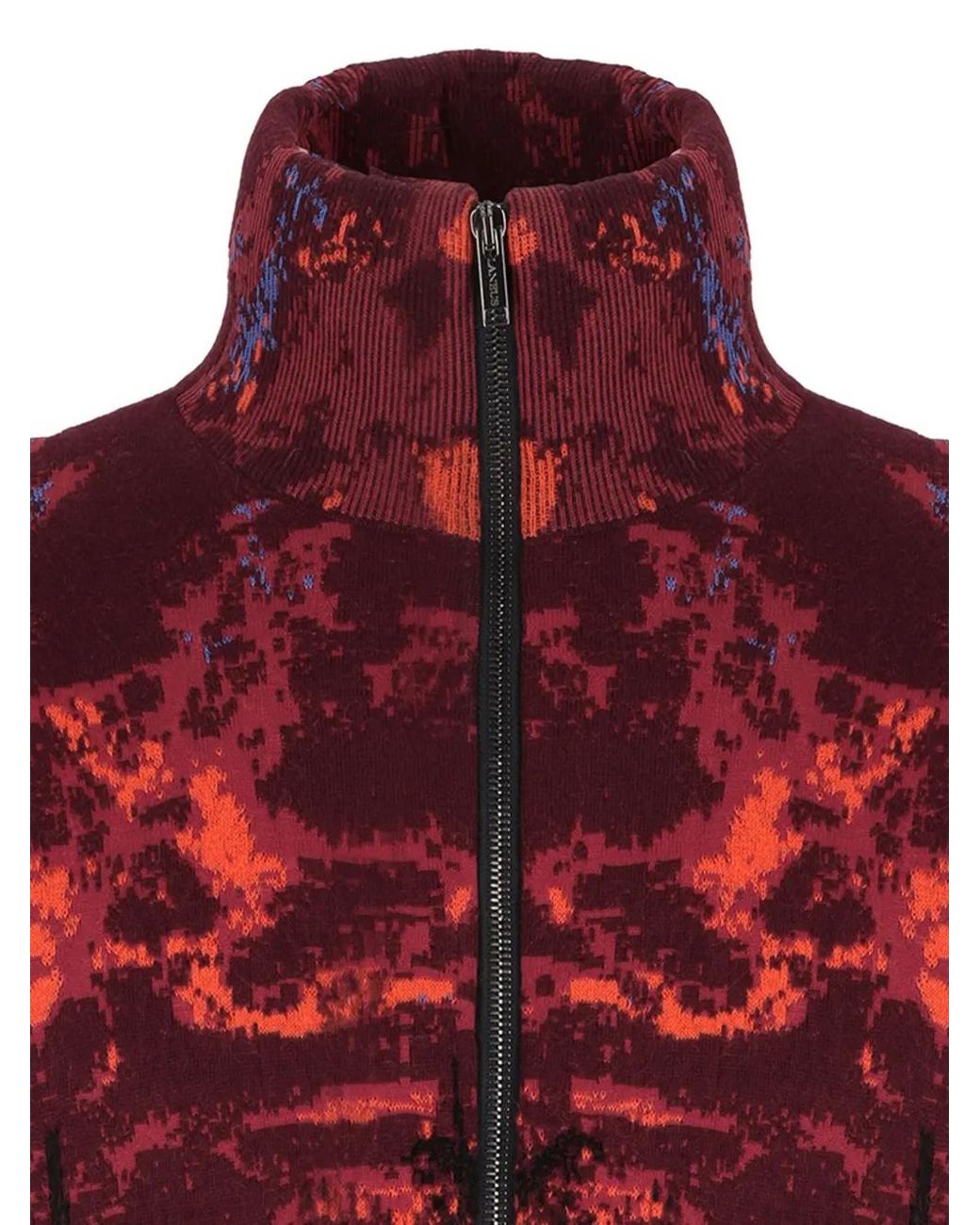 Laneus Red Knitted Bomber Jacket