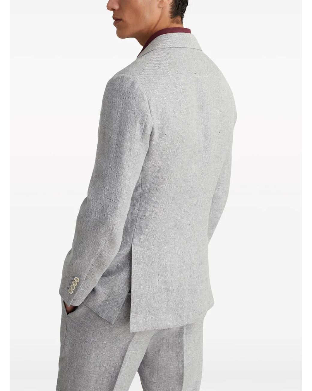 Brunello Cucinelli Gray Single-Breasted Blazer for men