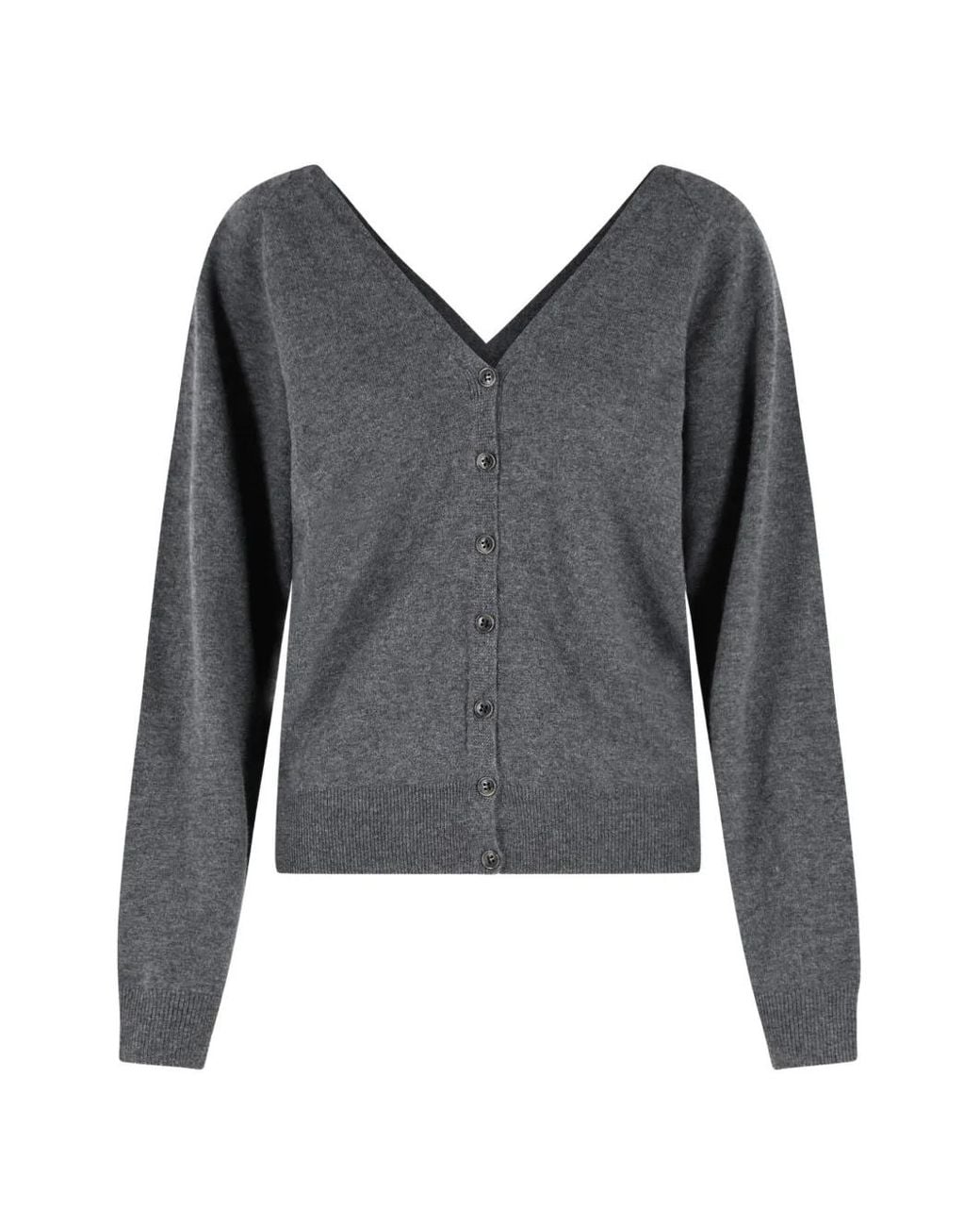 Lisa Yang Gray V-Neck Cashmere Cardigan