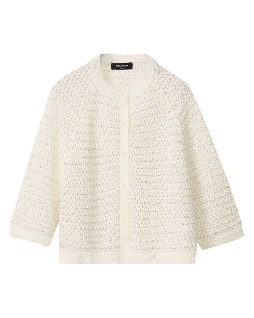 Fabiana Filippi Natural Open-Knit Cardigan