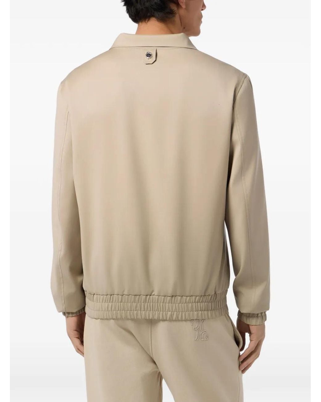 Billionaire Natural Wool Zip-Up Jacket for men