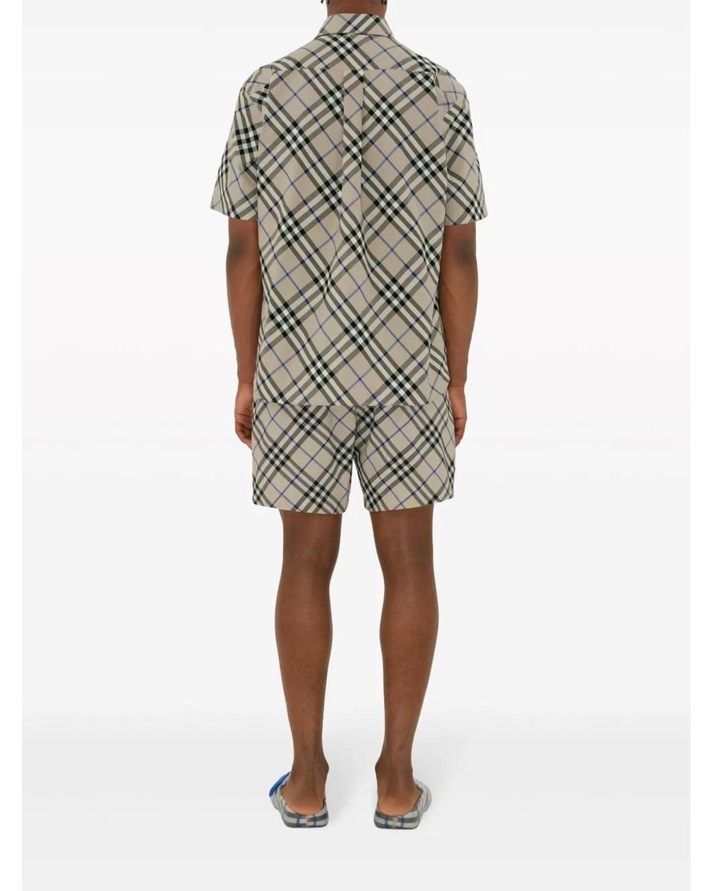 Burberry Geruit Overhemd in het Gray voor heren