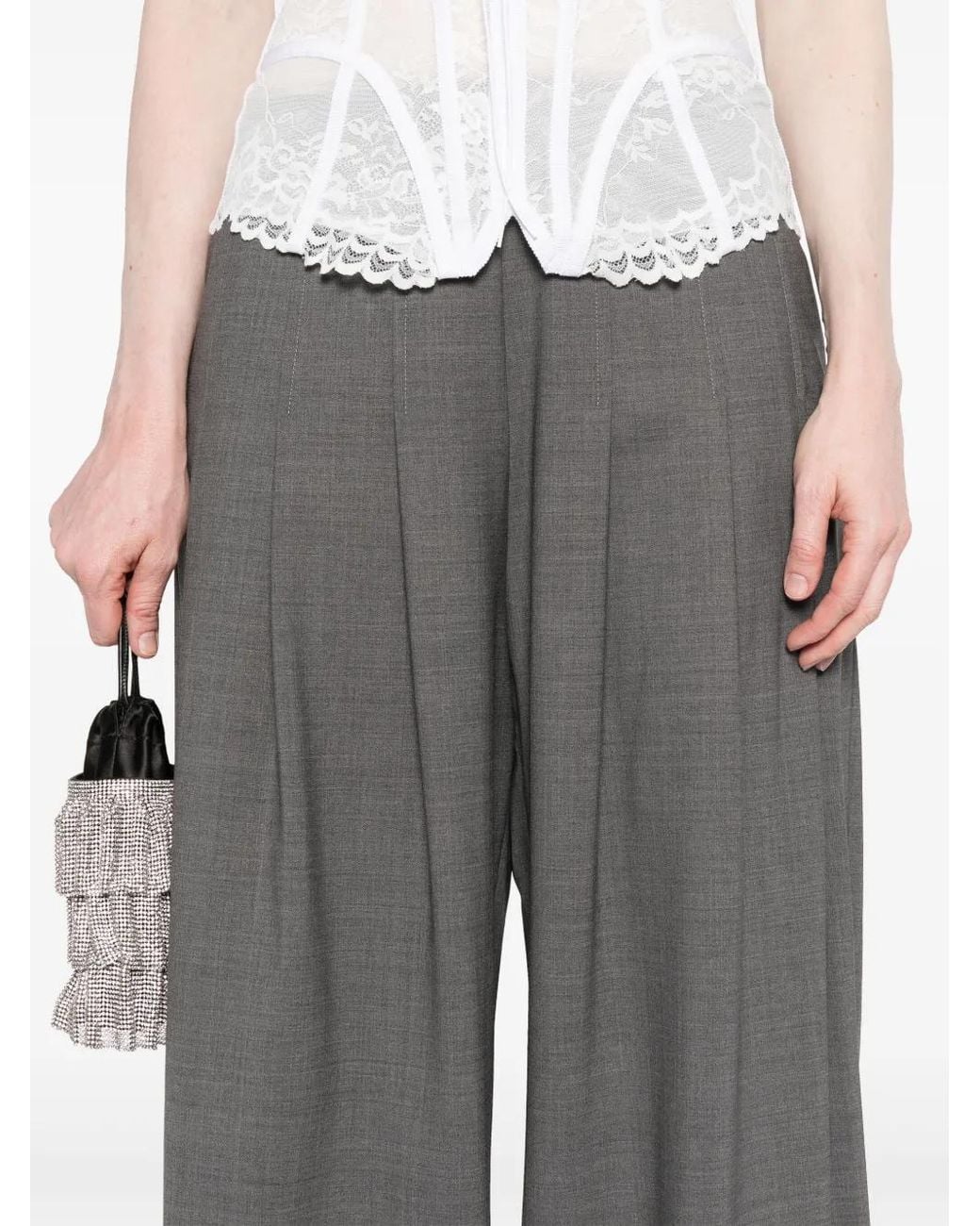 GIUSEPPE DI MORABITO Gray Pleated Trousers