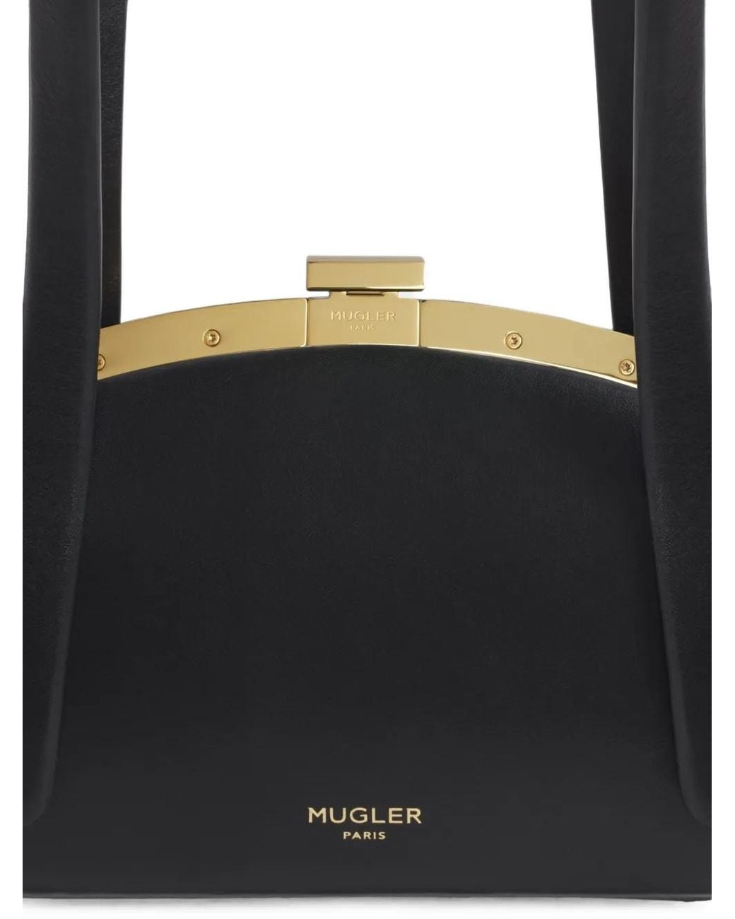 Mugler Black Sac Porté Épaule En Cuir Lua