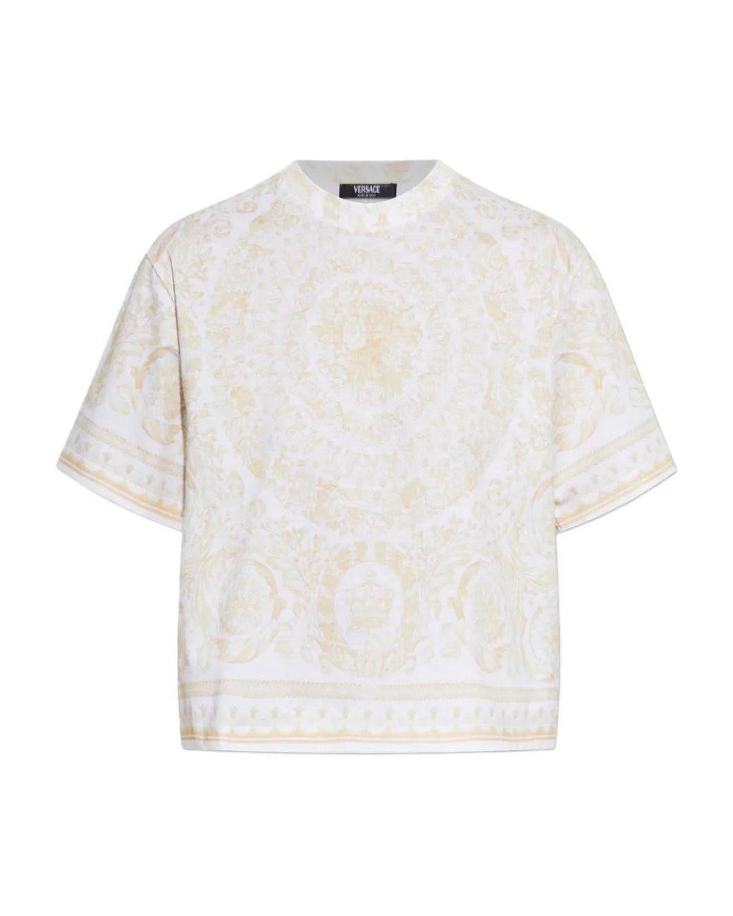 Versace White Cotton T-Shirt With Print