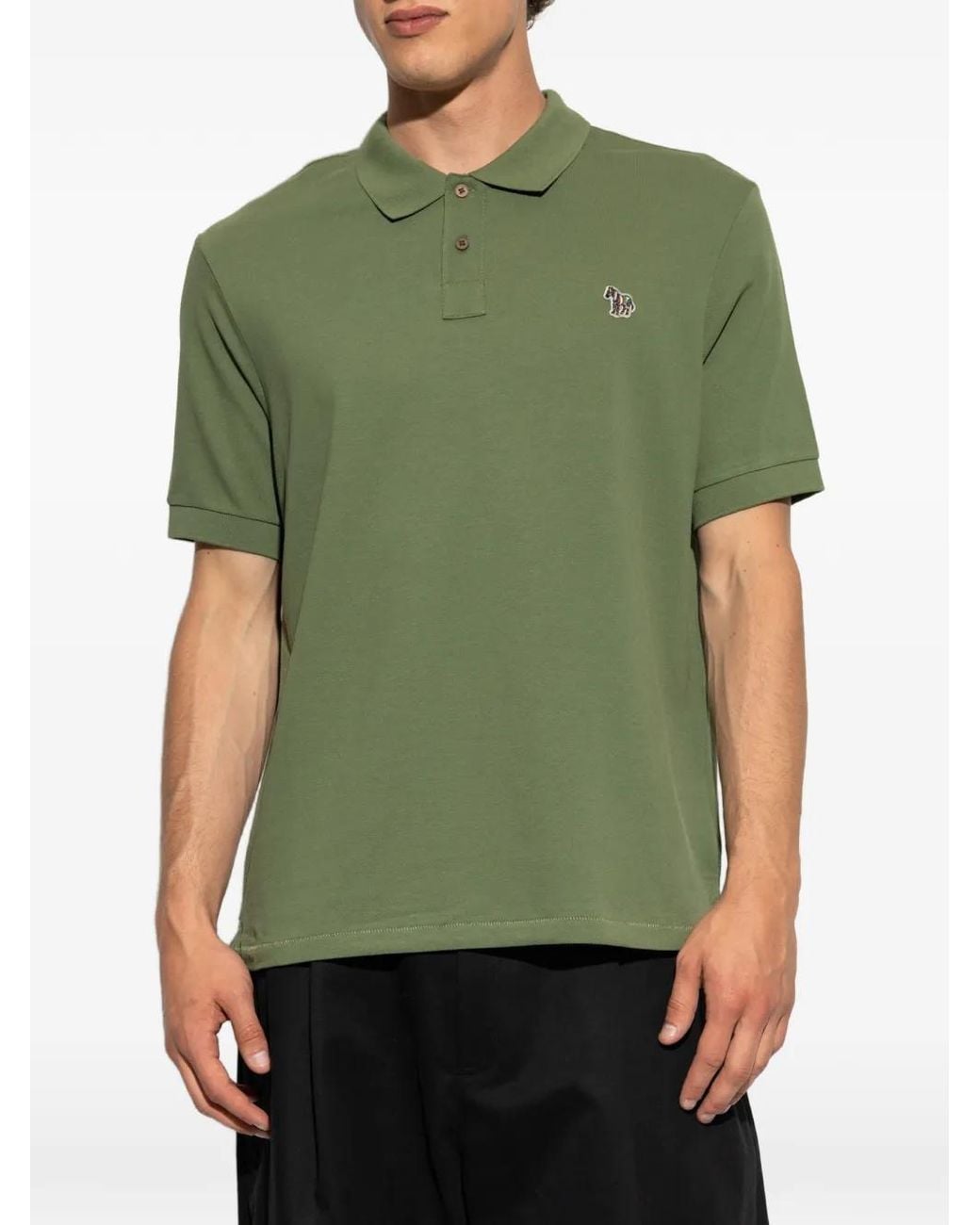 Paul Smith Green Organic Cotton Zebra Logo Polo Shirt for men