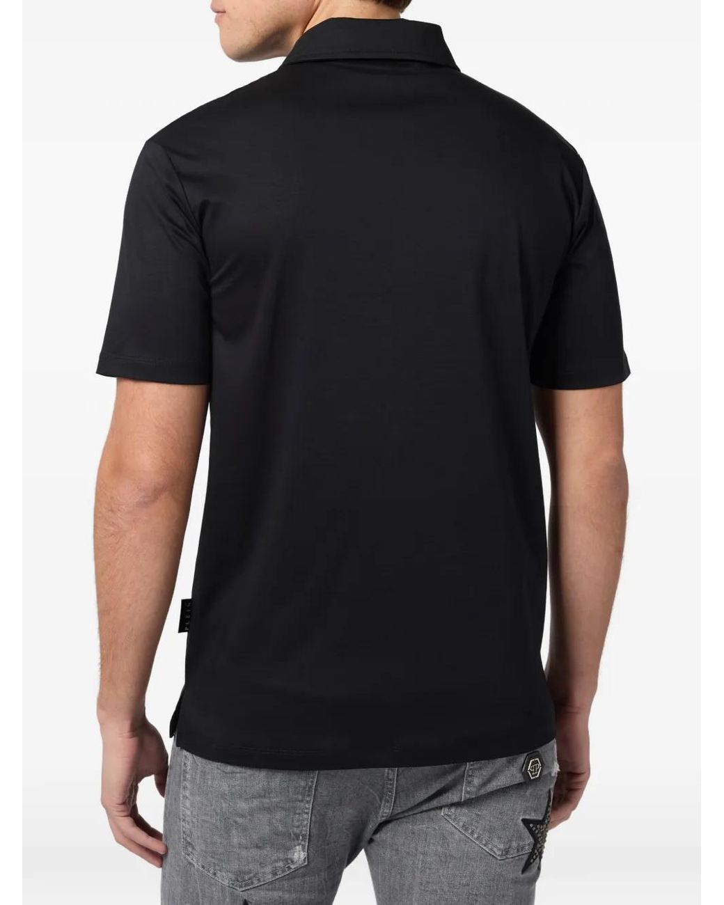 Philipp Plein Black Logo Polo Shirt for men