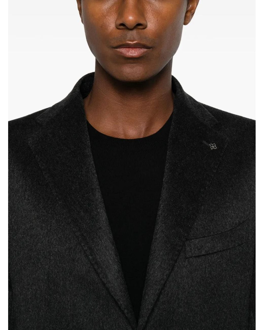Tagliatore Black Single-Breasted Blazer for men