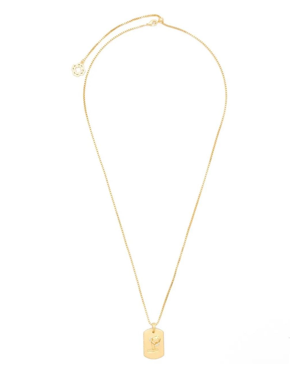 Maje White Zodiac Sign Plaque Necklacee