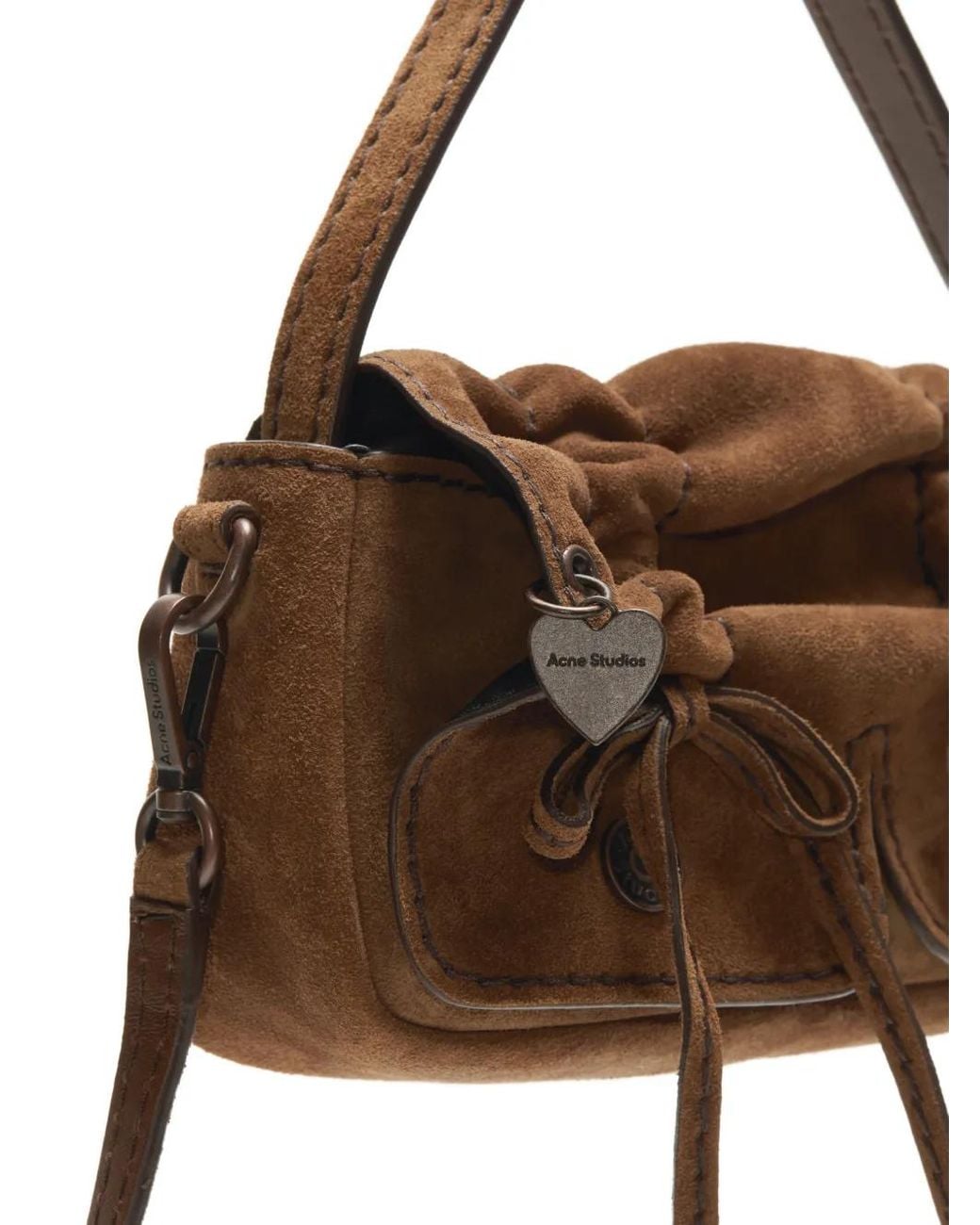 Borsa Micro Con Tasche di Acne in Brown