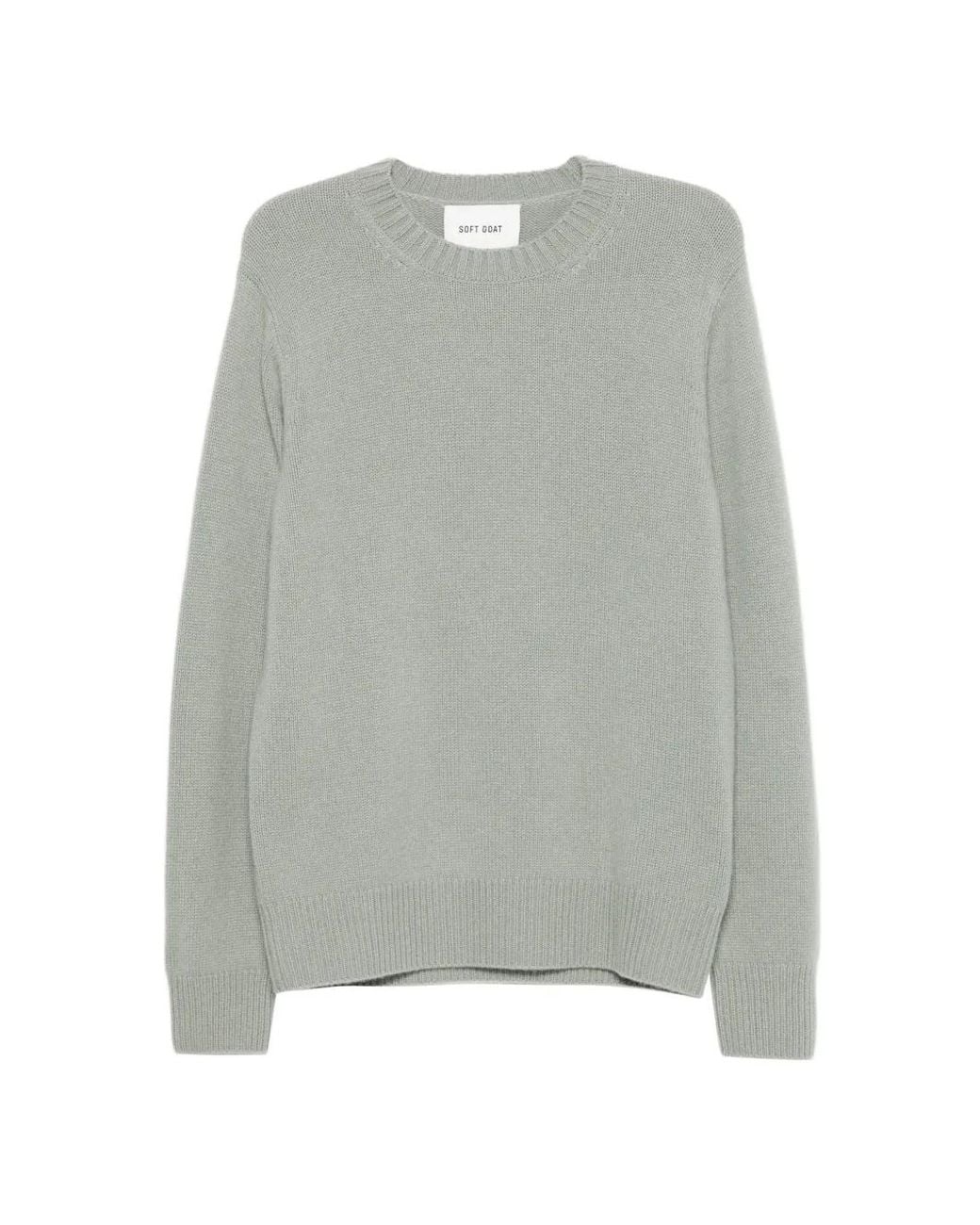 Soft Goat Gray Ribbed-Knit Sweater for men