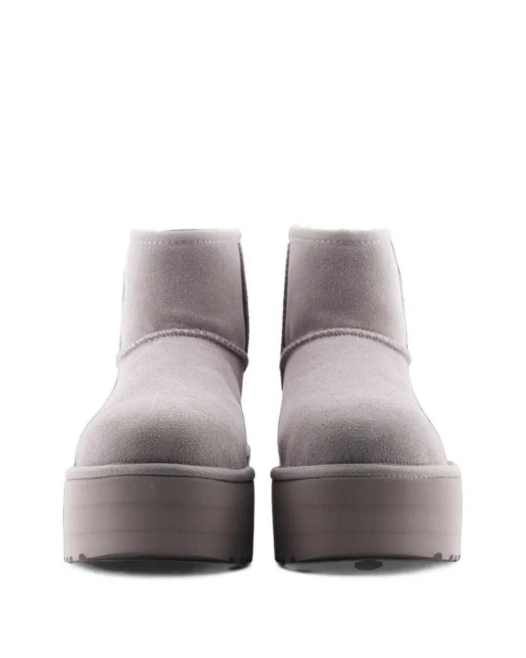 Ugg Gray Classic Mini Platform Calf Suede Boots