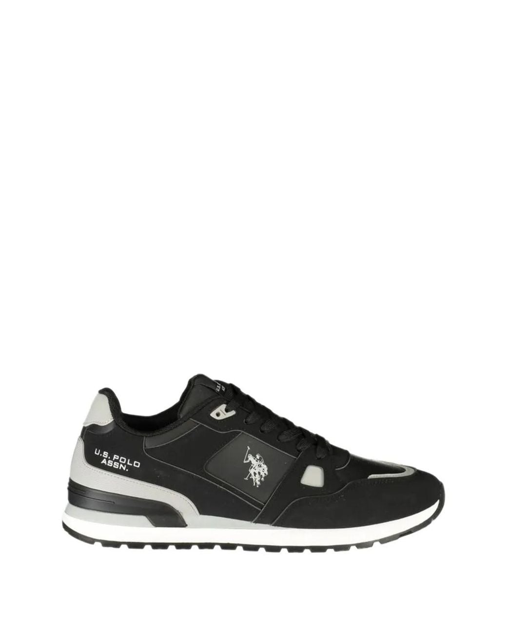 U.S. POLO ASSN. Black Logo-Print Panelled Sneakers for men